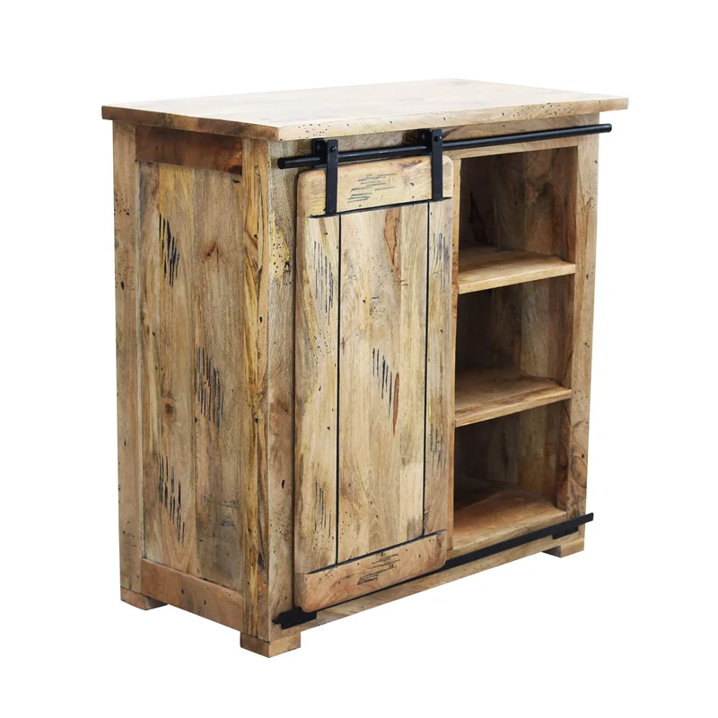 Mobiletto per soggiorno Industrial in Legno cm 90x45x90 - RICK