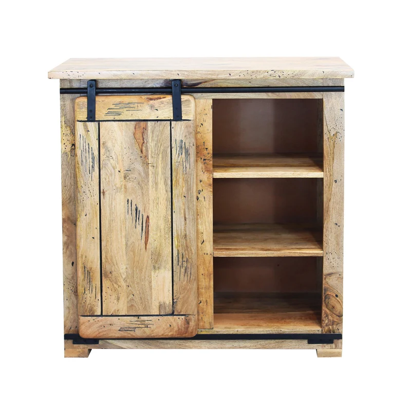 Mobiletto per soggiorno Industrial in Legno cm 90x45x90 - RICK