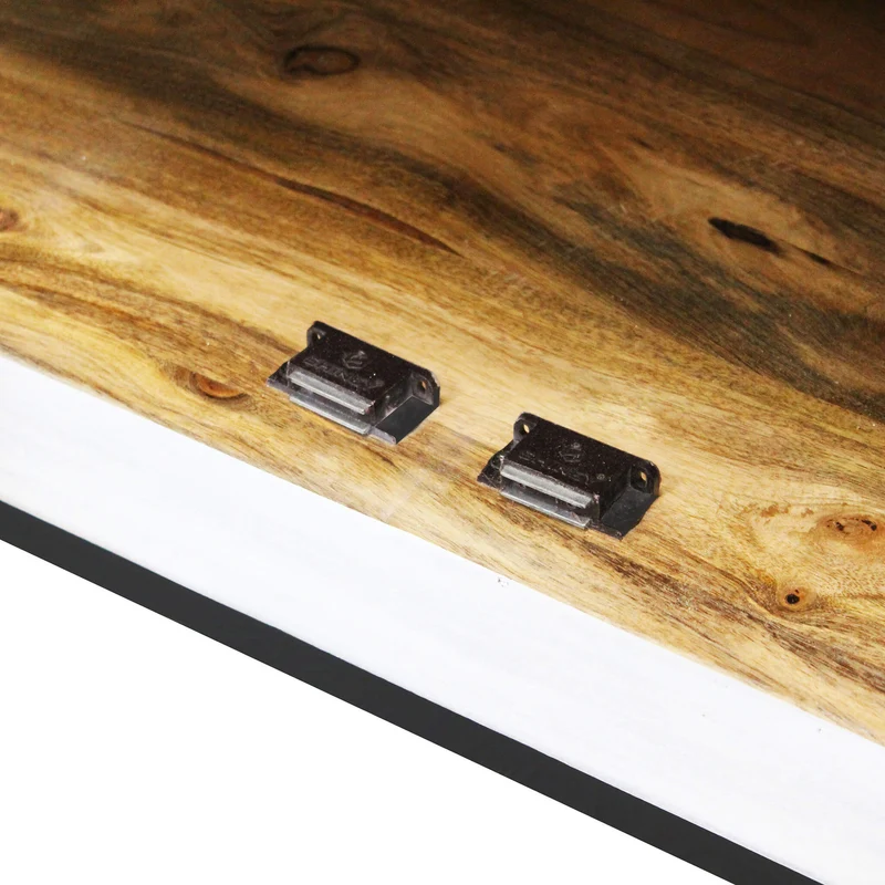 Cassettiera con decoro 2 ante in Legno Metallo cm 80x40x80 - KONNOR