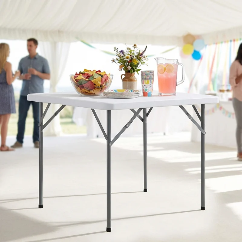 Tavolo catering 90 in Acciaio Plastica cm 86x86x74 - MARSHALL