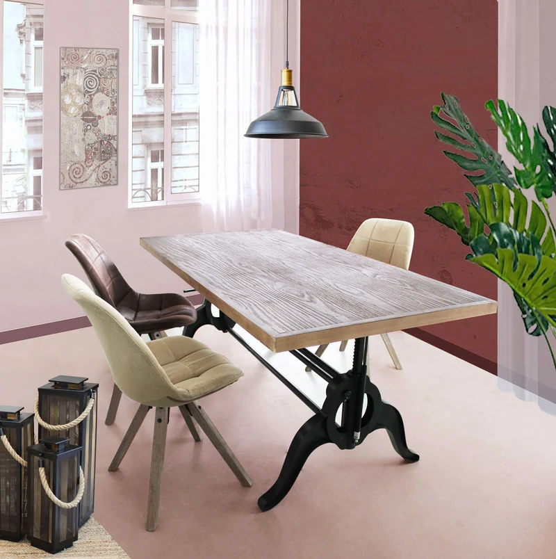 Tavolo da Pranzo Industrial con Piano in legno cm 180x85 - CHARLTON