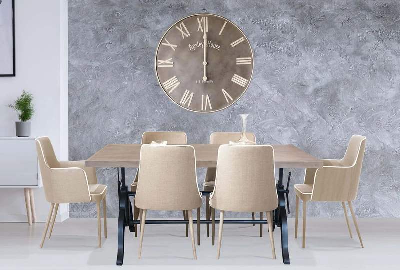 Tavolo da Pranzo Industrial con Piano in legno cm 180x85 - CHARLTON