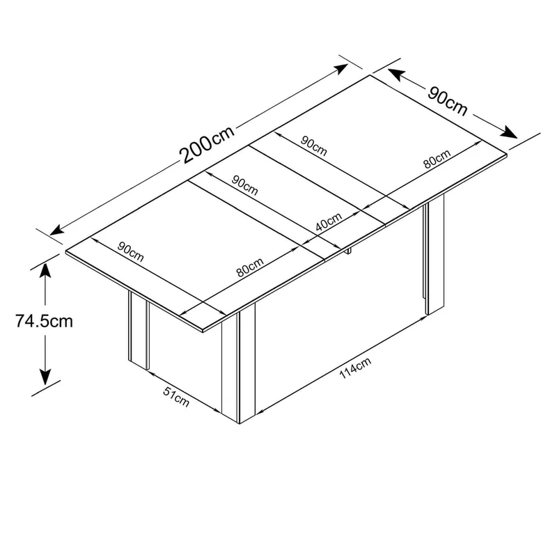 Tavolo da Pranzo Allungabile in Legno Composito FSC cm 160/200x90 - ELI
