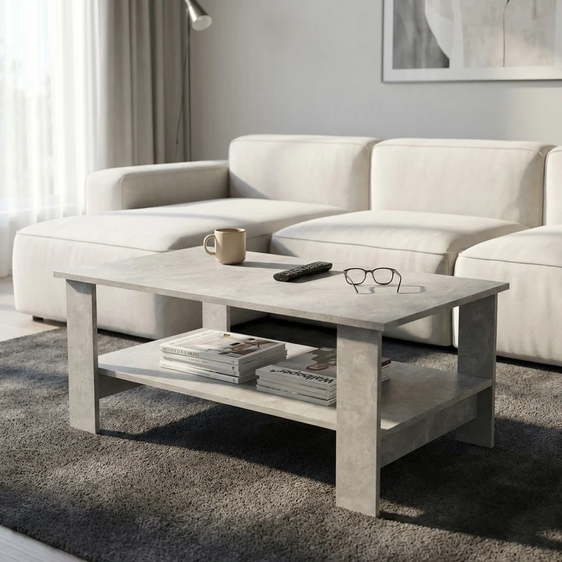Tavolino da Salotto con ripiano Moderno in Legno Composito 100x40 - JONNY