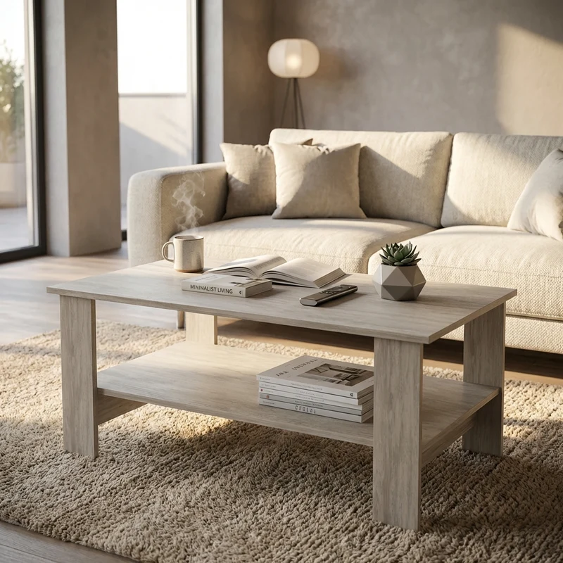 Tavolino da Salotto con ripiano Moderno in Legno Composito 100x40 - JONNY