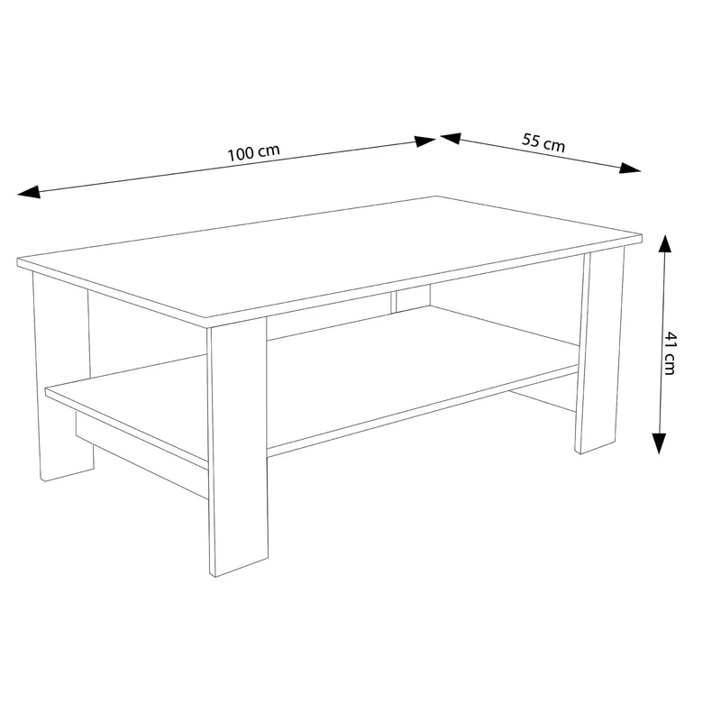 Tavolino da Salotto con ripiano Moderno in Legno Composito 100x40 - JONNY
