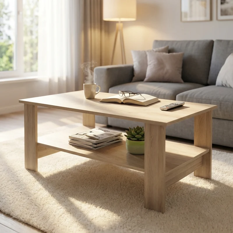 Tavolino da Salotto con ripiano Moderno in Legno Composito 100x40 - JONNY