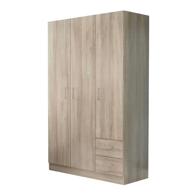 Armadio con 3 ante 2 cassetti in Legno Composito cm 120x52x190 - JOEY