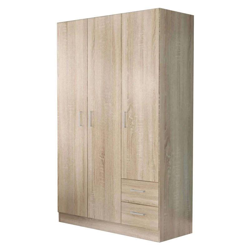 Armadio con 3 ante 2 cassetti in Legno Composito cm 120x52x190 - JOEY