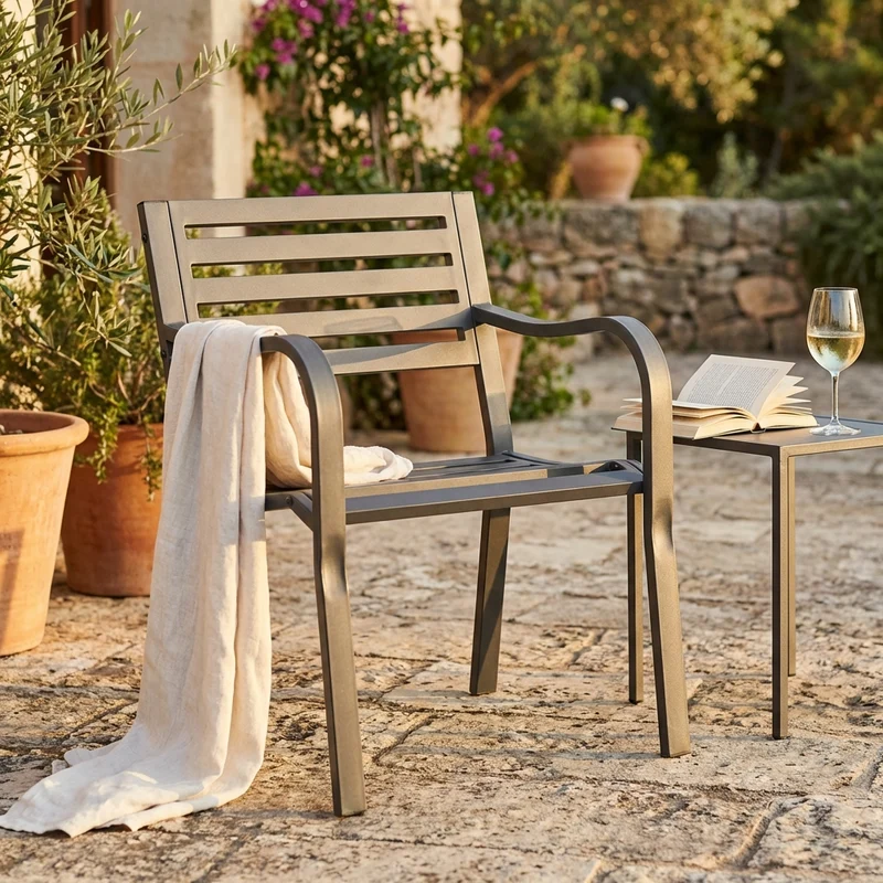 Poltrona da Giardino in Acciaio Acciaio cm 60x80x56 - BRENT