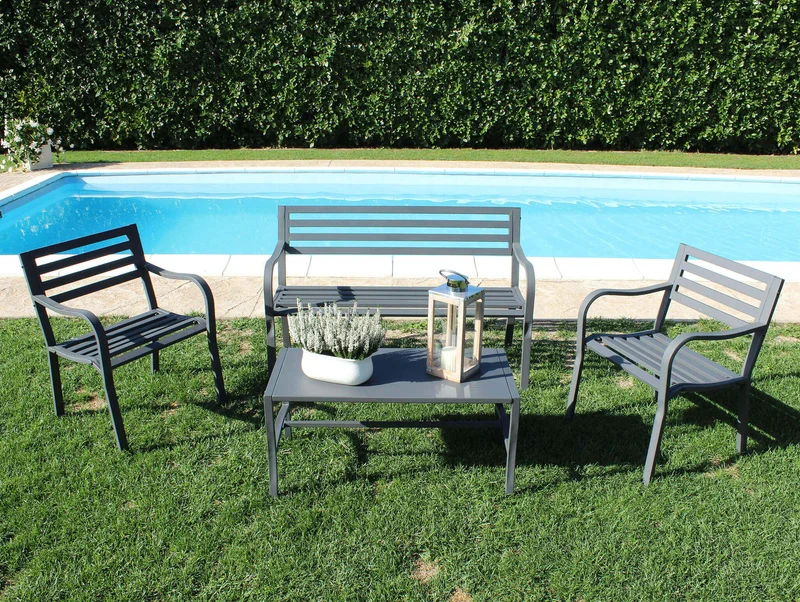 Poltrona da Giardino in Acciaio Acciaio cm 60x80x56 - BRENT