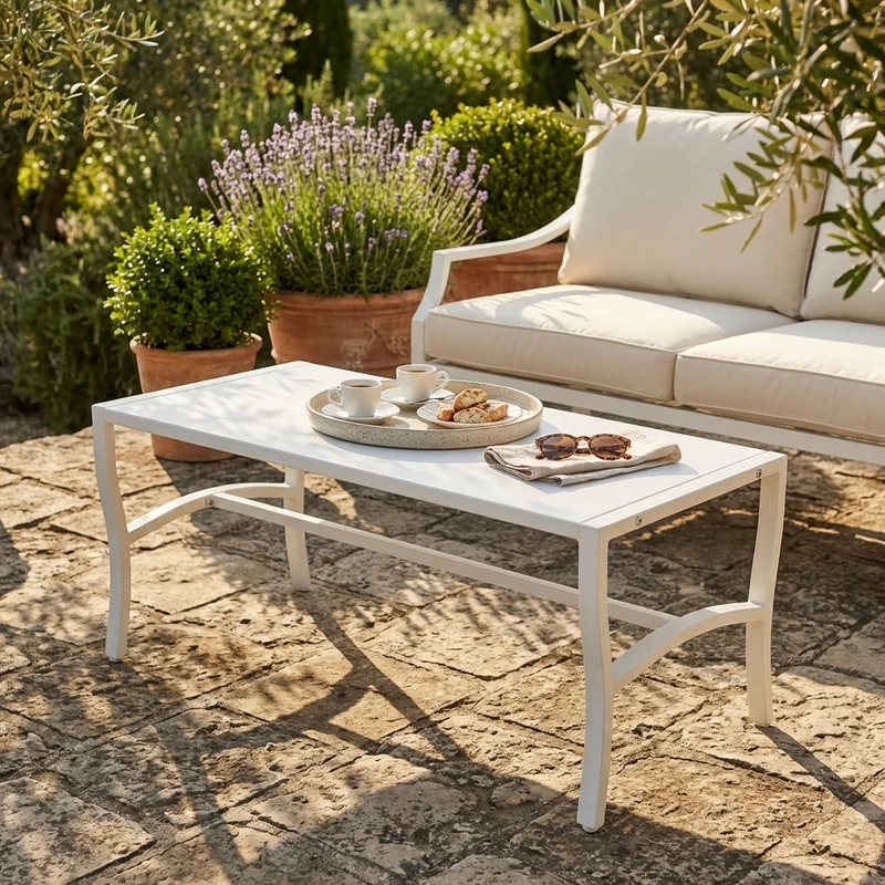 Tavolino da Giardino in Acciaio Acciaio cm 92x45x45 - BRENT