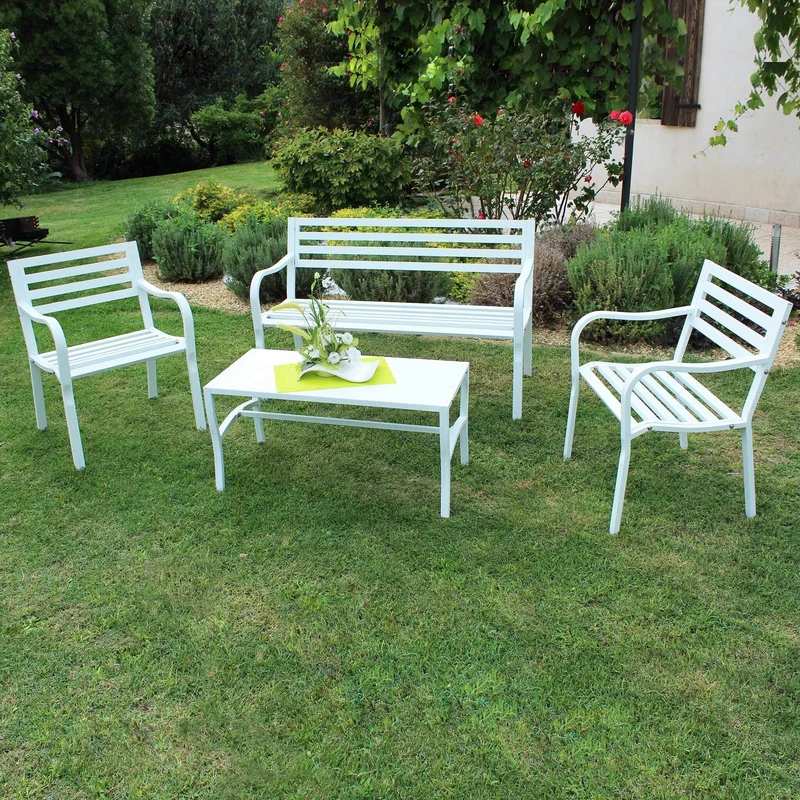 Tavolino da Giardino in Acciaio Acciaio cm 92x45x45 - BRENT