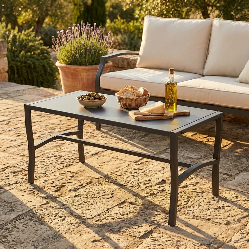 Tavolino da Giardino in Acciaio Acciaio cm 92x45x45 - BRENT