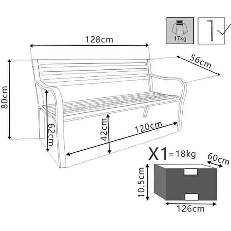 Tavolino da Giardino in Acciaio Acciaio cm 92x45x45 - BRENT