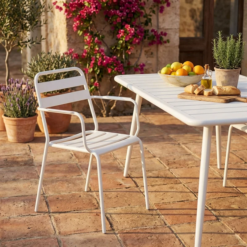 Poltrona da Giardino Impilabile in Acciaio cm 51x52x81 - LUCKY