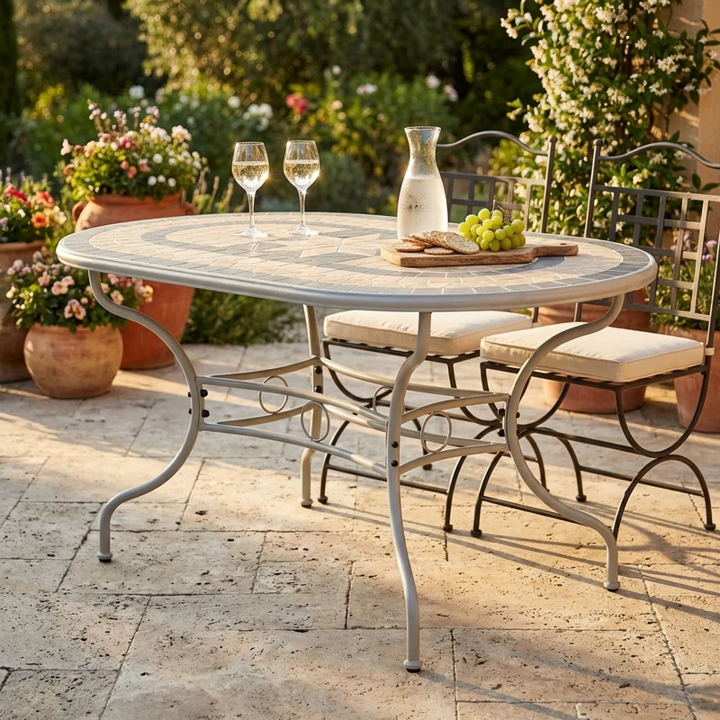 Tavolo da Giardino con piano in Mosaico 160x90 - NEVIL