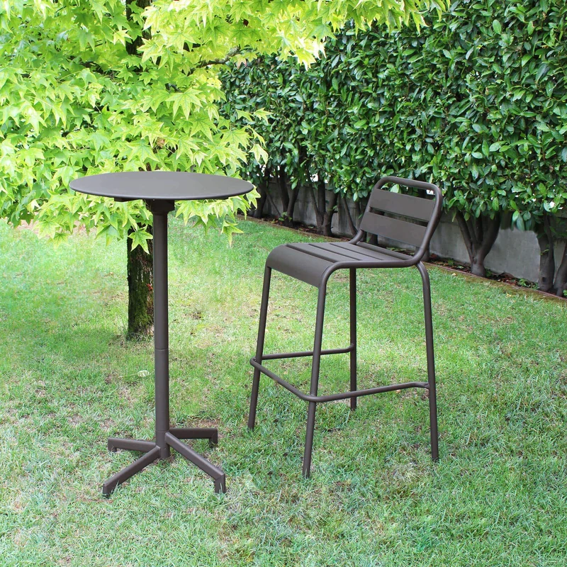 Sgabello da Giardino Impilabile in Acciaio cm 50x51x95 - STU