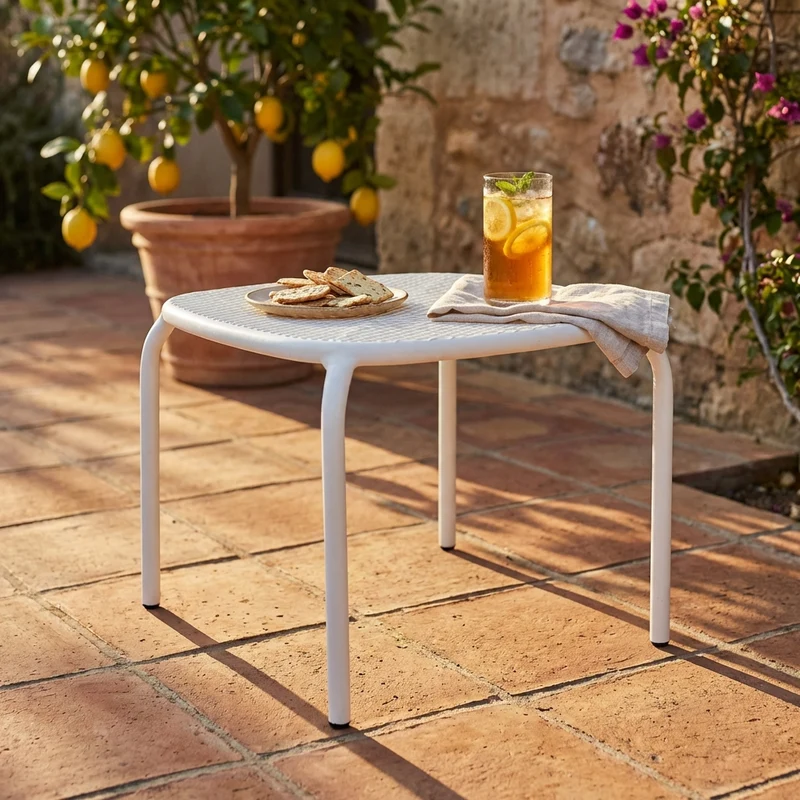 Tavolo da Giardino in Acciaio cm 40x40x43 - DELL