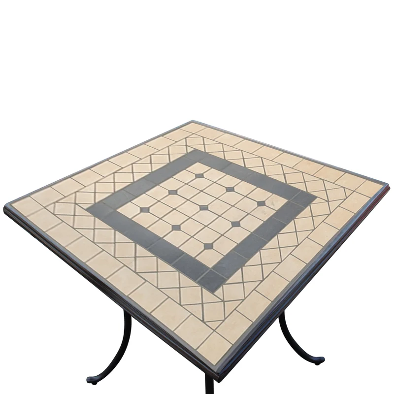 Tavolo da Giardino Quadrato con piano in Mosaico 80x80 - NEVIL