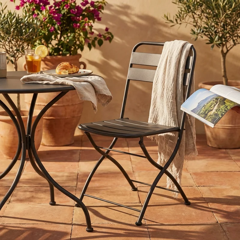 Sedia da Giardino Salvaspazio in Acciaio cm 42x50x88 - STUART