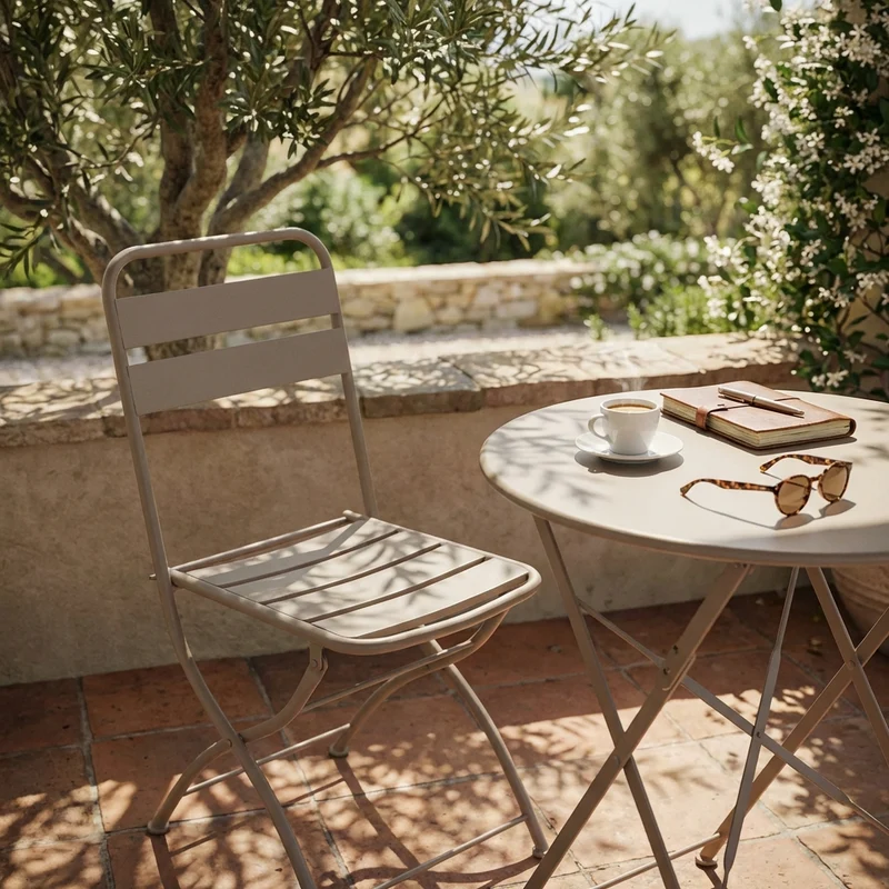 Sedia da Giardino Salvaspazio in Acciaio cm 42x50x88 - STUART