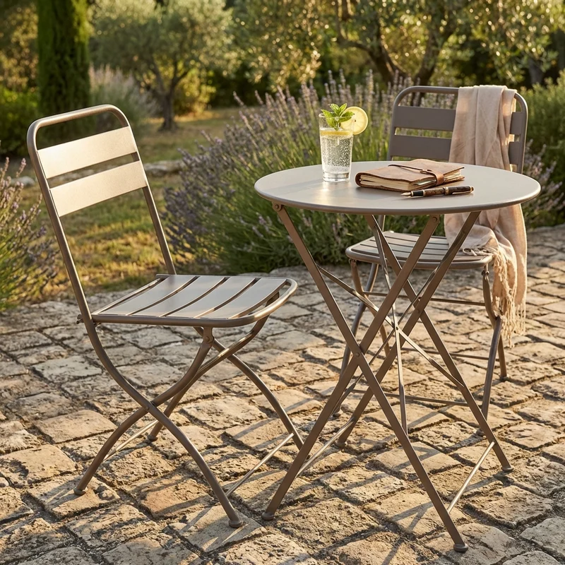 Sedia da Giardino Salvaspazio in Acciaio cm 42x50x88 - STUART
