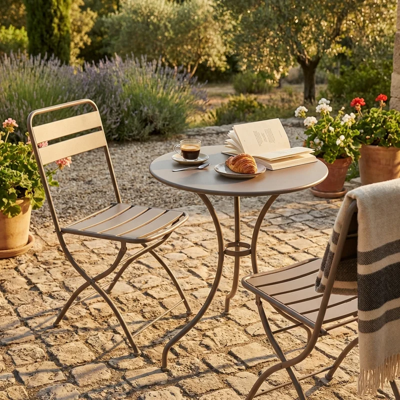 Sedia da Giardino Salvaspazio in Acciaio cm 42x50x88 - STUART