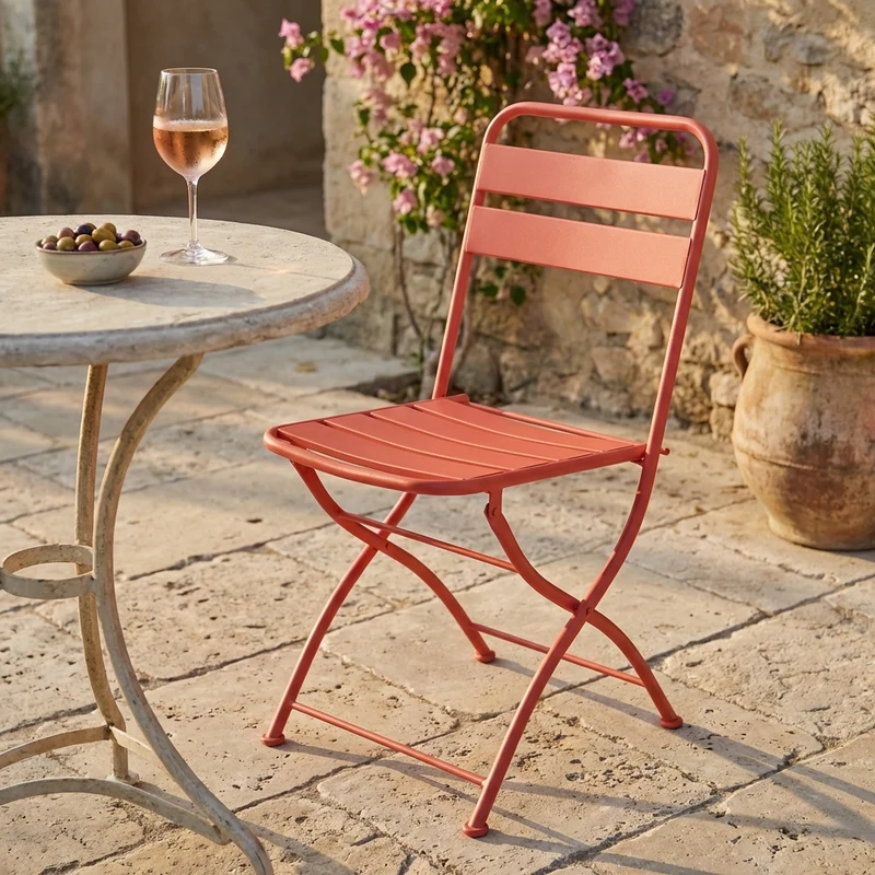 Sedia da Giardino Salvaspazio in Acciaio cm 42x50x88 - STUART