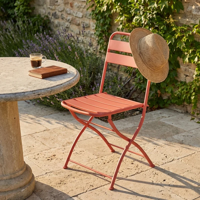 Sedia da Giardino Salvaspazio in Acciaio cm 42x50x88 - STUART