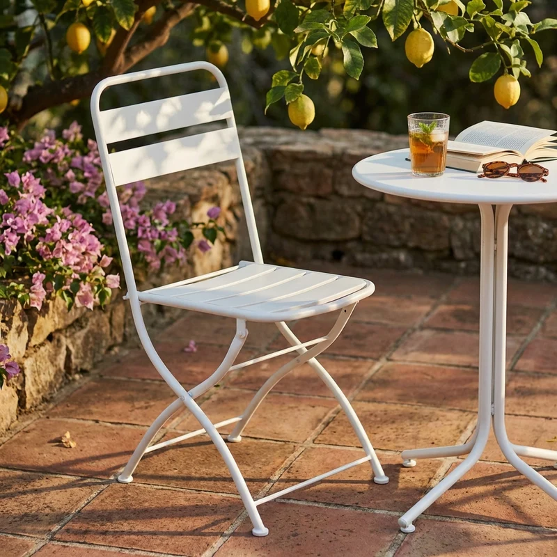 Sedia da Giardino Salvaspazio in Acciaio cm 42x50x88 - STUART