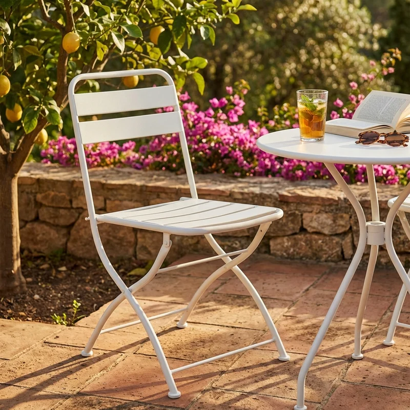 Sedia da Giardino Salvaspazio in Acciaio cm 42x50x88 - STUART