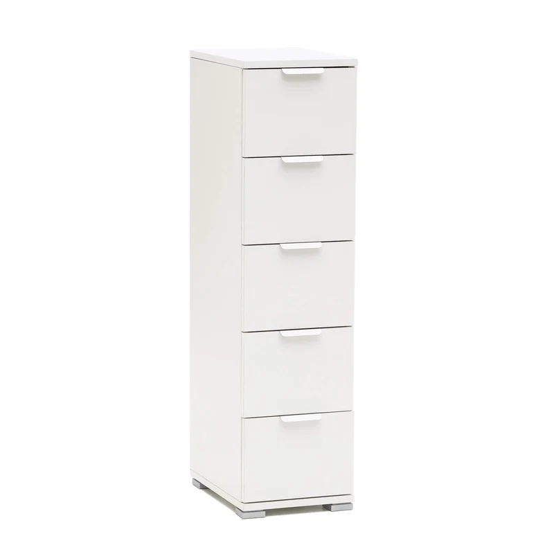 Cassettiera 5 cassetti in Legno Composito cm 27x38x103 - LANCELOT