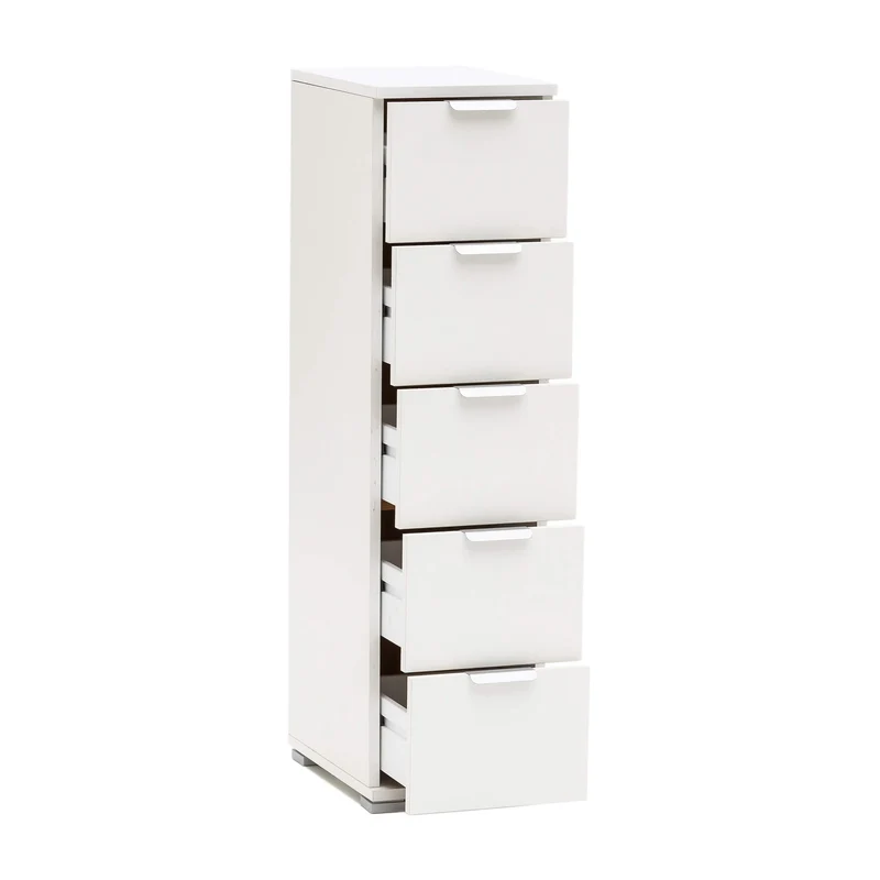 Cassettiera 5 cassetti in Legno Composito cm 27x38x103 - LANCELOT
