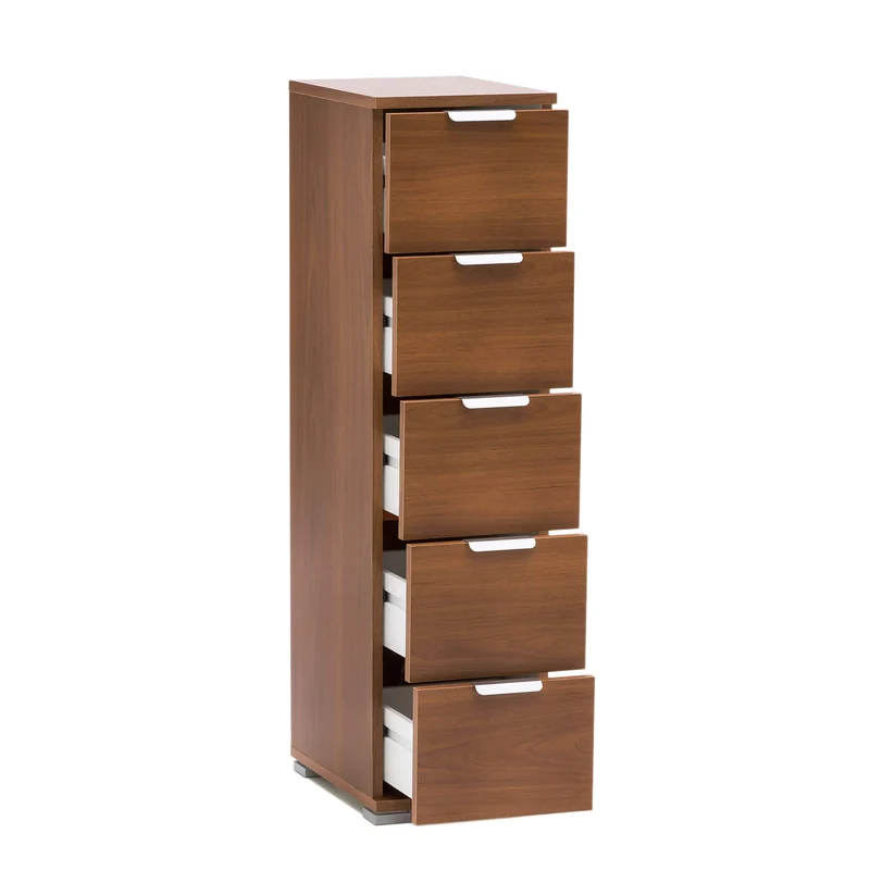 Cassettiera 5 cassetti in Legno Composito cm 27x38x103 - LANCELOT