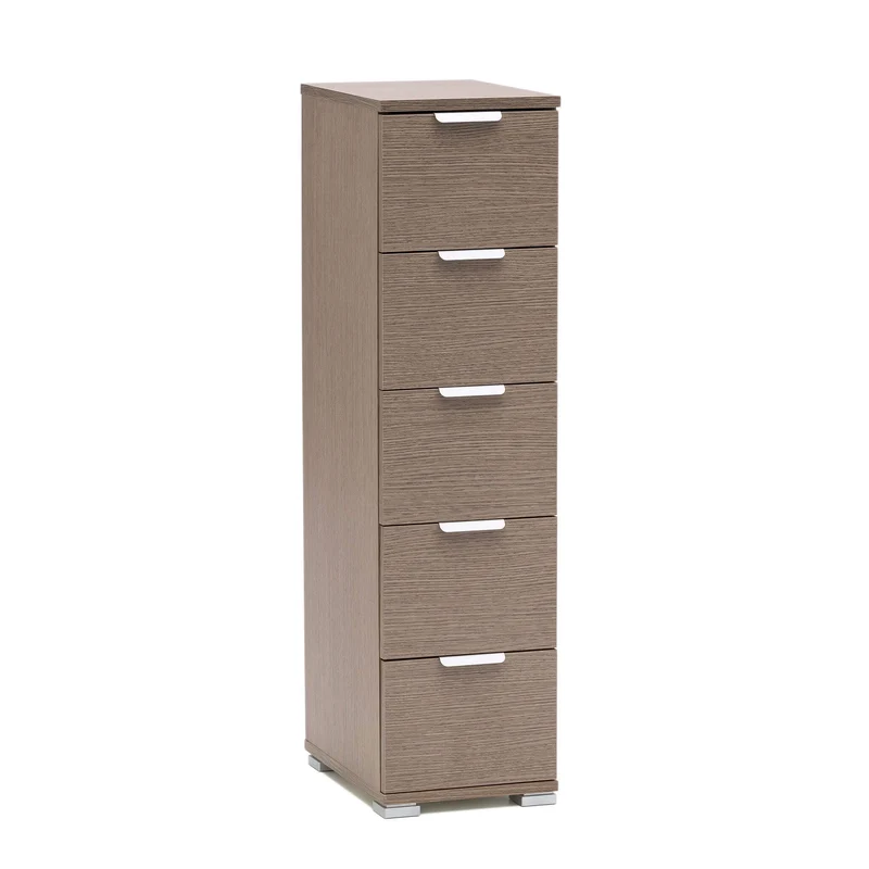 Cassettiera 5 cassetti in Legno Composito cm 27x38x103 - LANCELOT