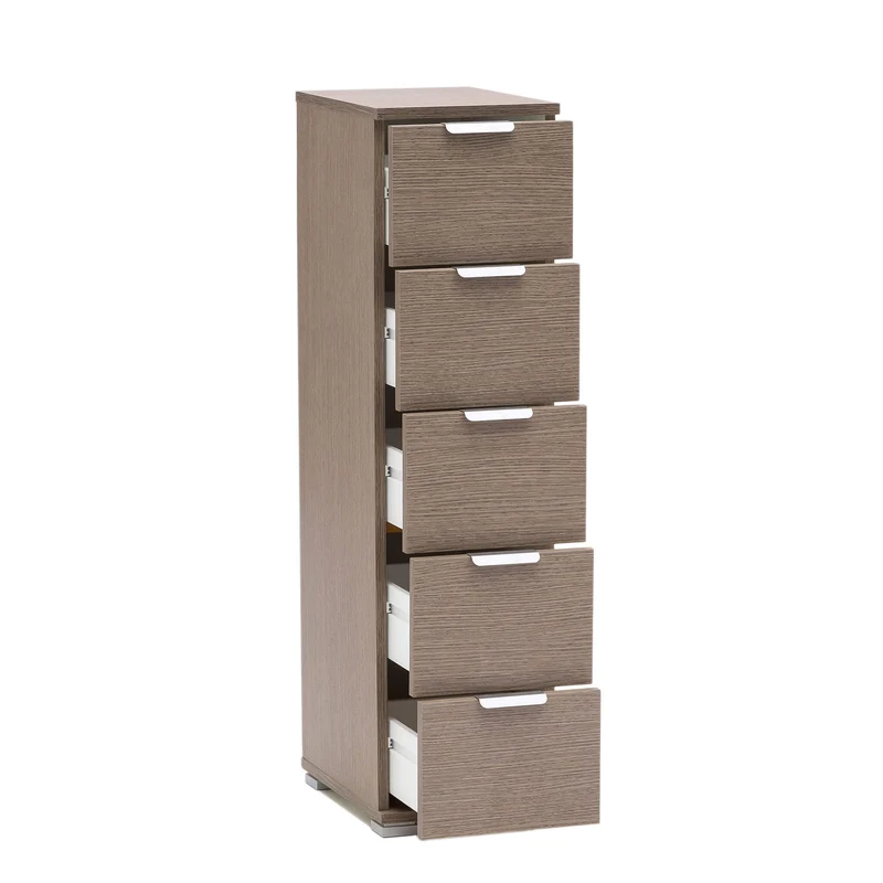Cassettiera 5 cassetti in Legno Composito cm 27x38x103 - LANCELOT