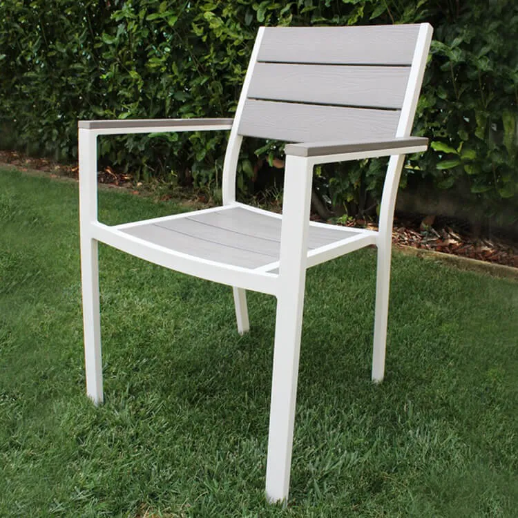 Poltrona da Giardino Impilabile in Alluminio Polywood cm 58x46 5x87 - RICHARD