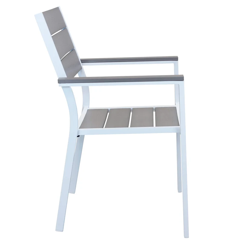 Poltrona da Giardino Impilabile in Alluminio Polywood cm 58x46 5x87 - RICHARD