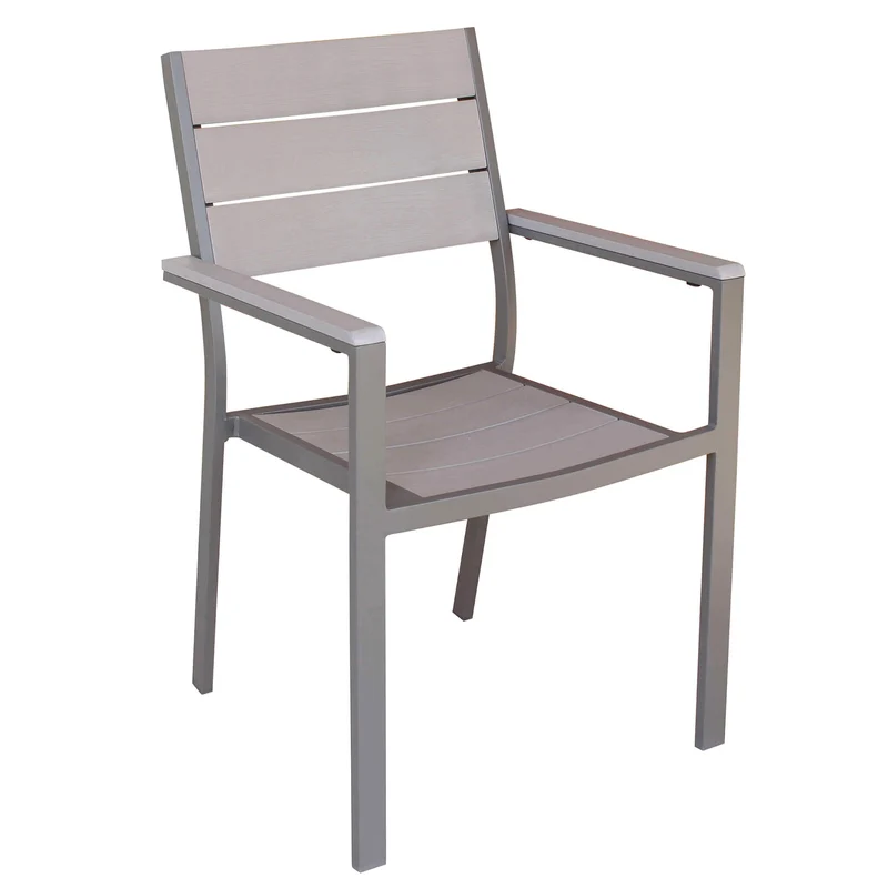 Poltrona da Giardino Impilabile in Alluminio Polywood cm 58x46 5x87 - RICHARD