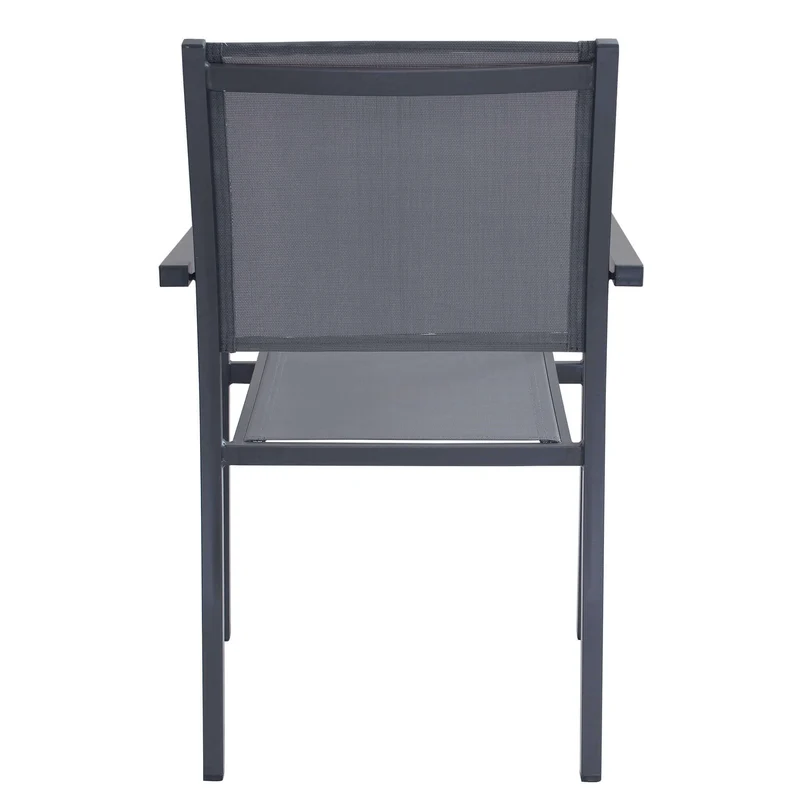 Poltrona da Giardino Impilabile in Alluminio Textilene cm 55x58x85 - WOODY