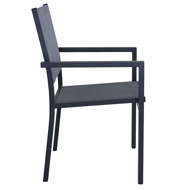 Poltrona da Giardino Impilabile in Alluminio Textilene cm 55x58x85 - WOODY