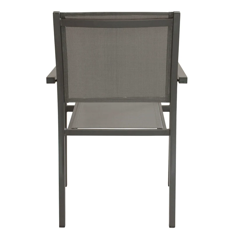 Poltrona da Giardino Impilabile in Alluminio Textilene cm 55x58x85 - WOODY
