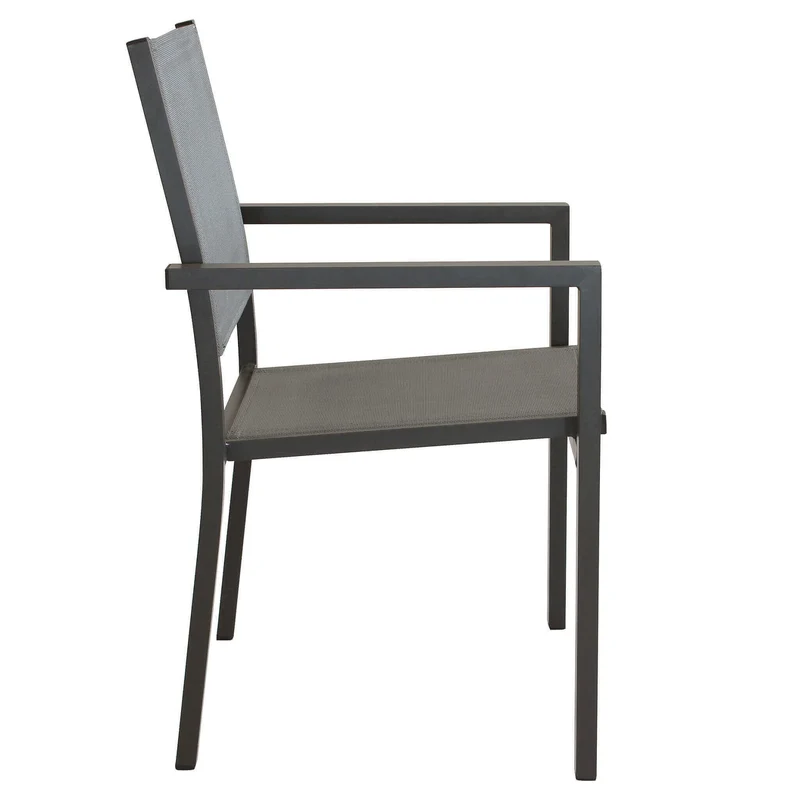 Poltrona da Giardino Impilabile in Alluminio Textilene cm 55x58x85 - WOODY