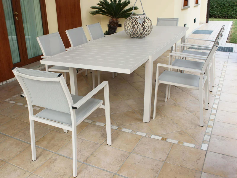 Poltrona da Giardino Impilabile in Alluminio Textilene cm 55x58x85 - WOODY