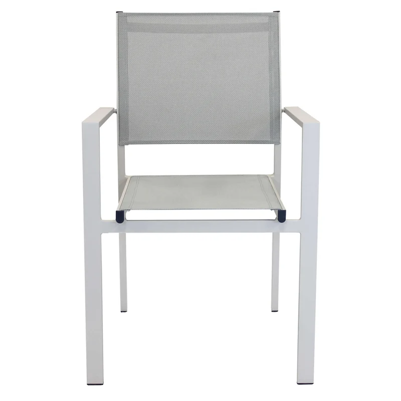 Poltrona da Giardino Impilabile in Alluminio Textilene cm 55x58x85 - WOODY