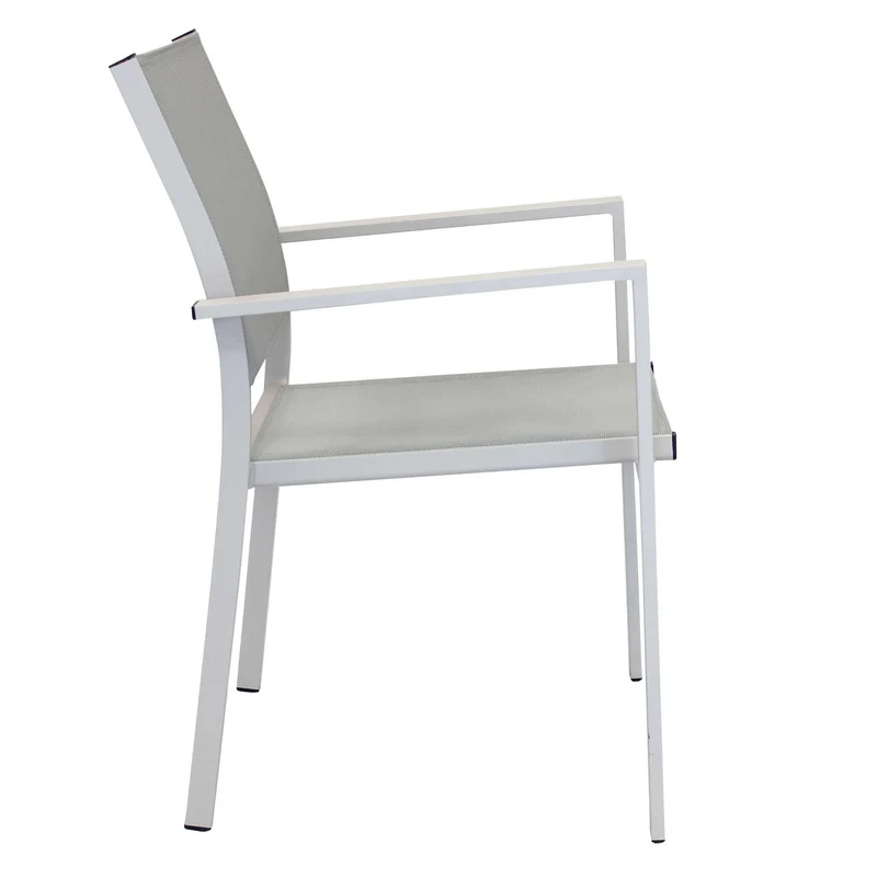 Poltrona da Giardino Impilabile in Alluminio Textilene cm 55x58x85 - WOODY