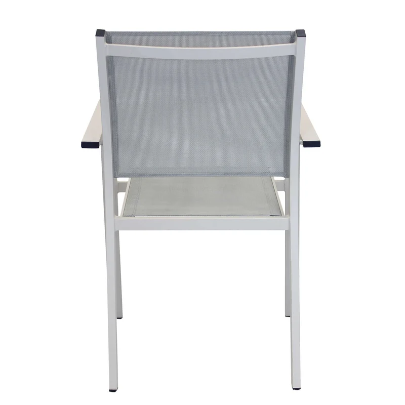 Poltrona da Giardino Impilabile in Alluminio Textilene cm 55x58x85 - WOODY