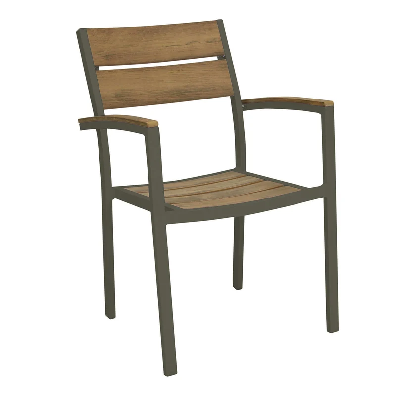 Poltrona da Giardino Impilabile in Alluminio Polywood cm 54x54x84 - URBAN