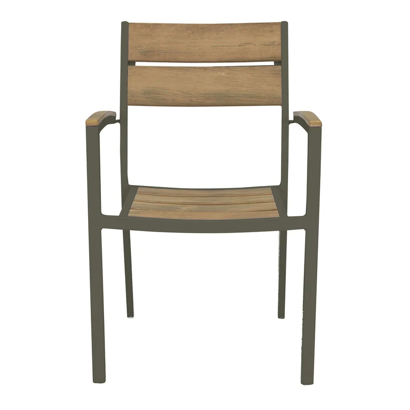 Poltrona da Giardino Impilabile in Alluminio Polywood cm 54x54x84 - URBAN